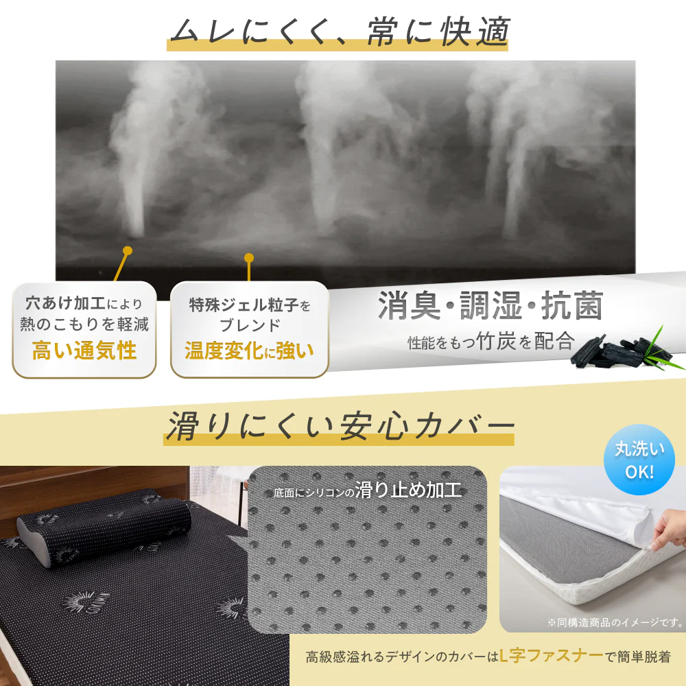 【低反発マットレス・低反発枕・敷パッド すぐに使える】プレミアム低反発3点セット - Image 5