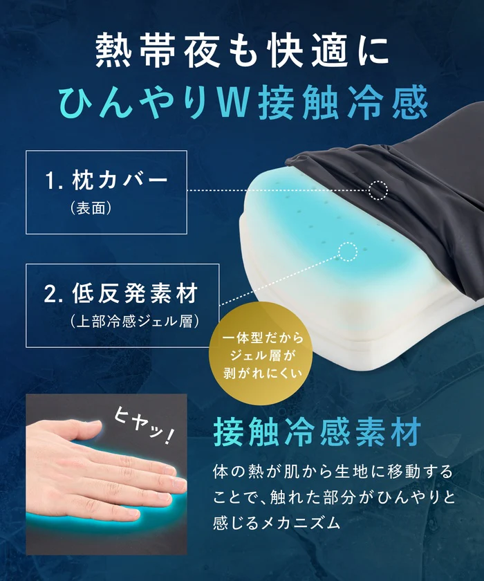 【低反発×冷感ジェルでひんやり快眠】クールフィットピロー - Image 4