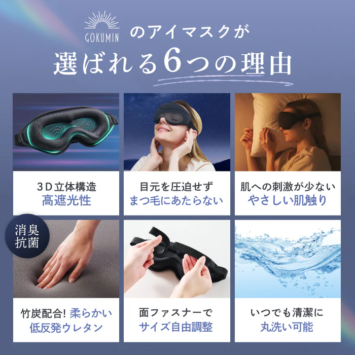 【完全無光で、身体が睡眠モードに切り替わる】CICAアイマスク-3Dエアフィット- - Image 4
