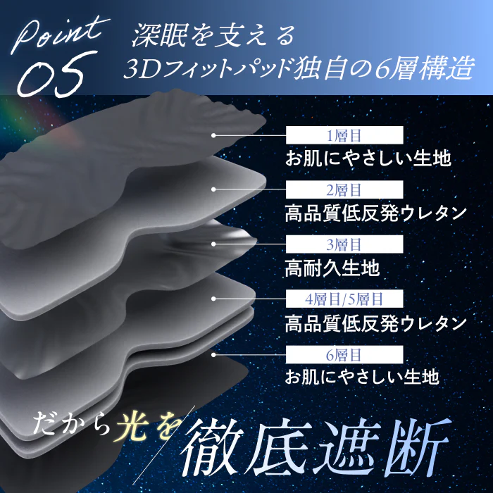 【究極遮光の決定版。本気の睡眠に、本気のアイマスク】CICAアイマスク-ナイトロック- - Image 13