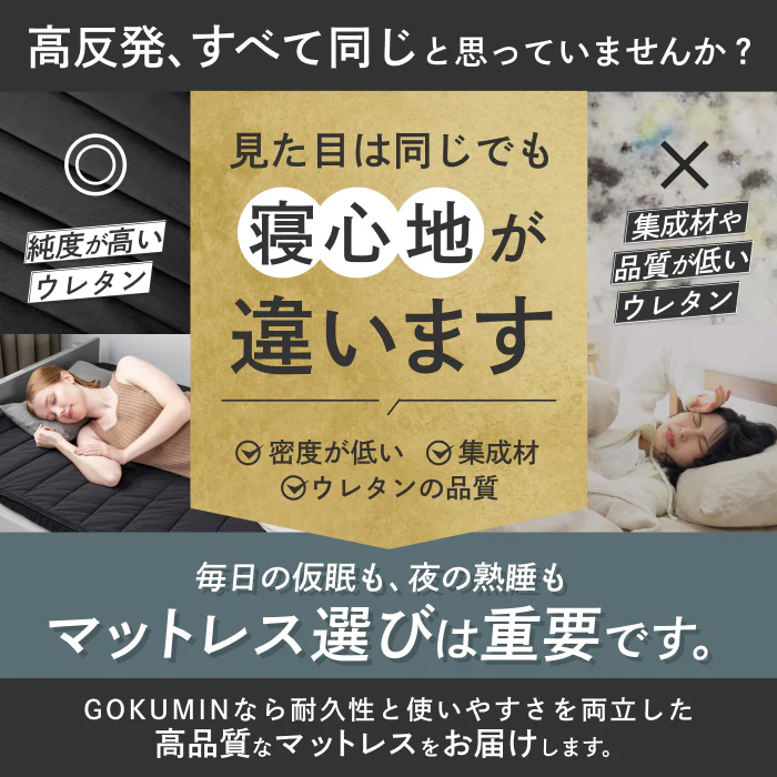 【持ち運び簡単、硬めで腰をしっかり支える】かため高反発マットレス5つ折りタイプ - Image 4