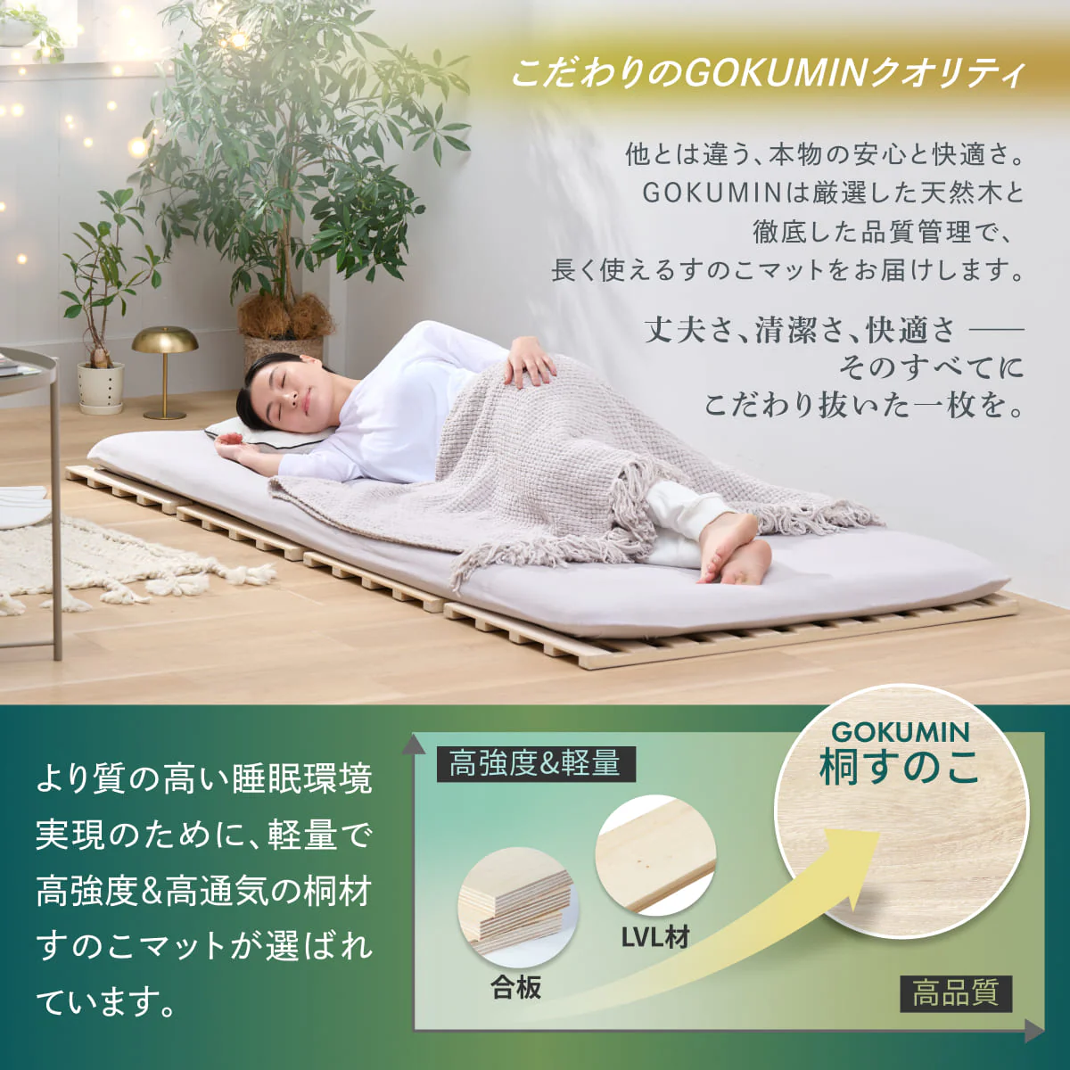 【1枚敷くだけで湿気対策】桐すのこマット - Image 11