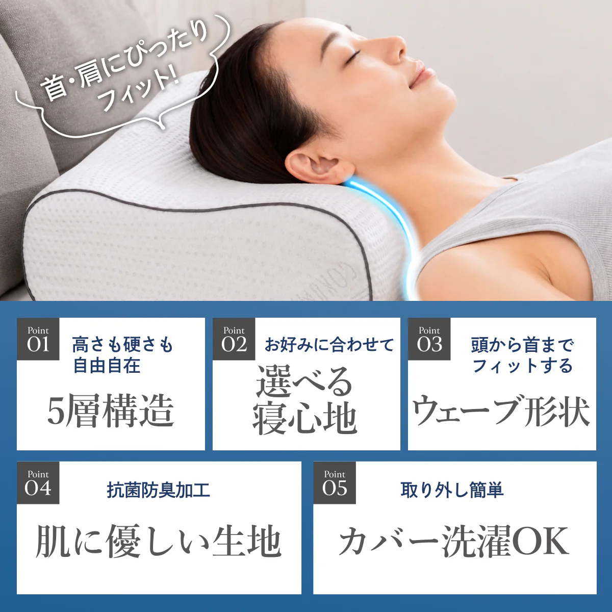 【5層ウレタンを入れ替えて高さも硬さもカスタマイズ】ミルフィーユピロー NEO - Image 6
