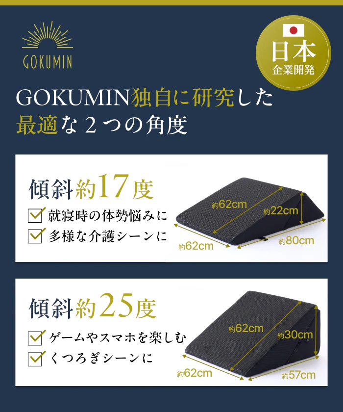 【2段階の傾斜でサポート×35D高密度】三角クッション - Image 6
