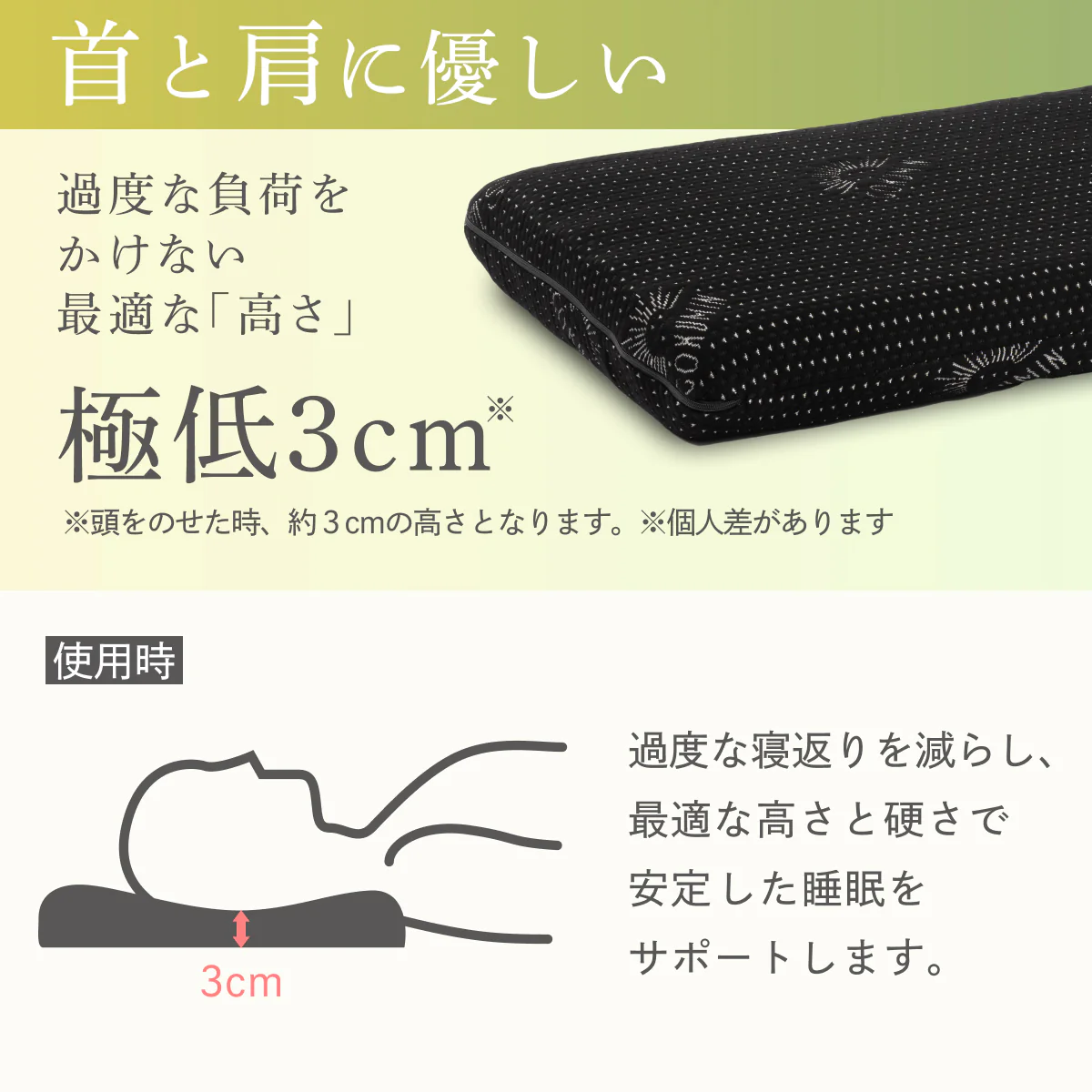 【４通りの寝心地、正しい姿勢に導く極低まくら】アルティメイトローピロー - Image 9
