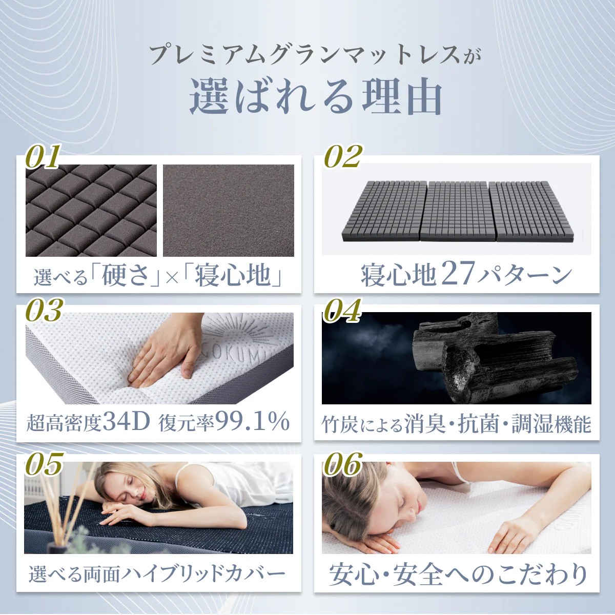 【三つ折り×2層構造で叶う寝心地27パターン】プレミアムグランマットレス - Image 4