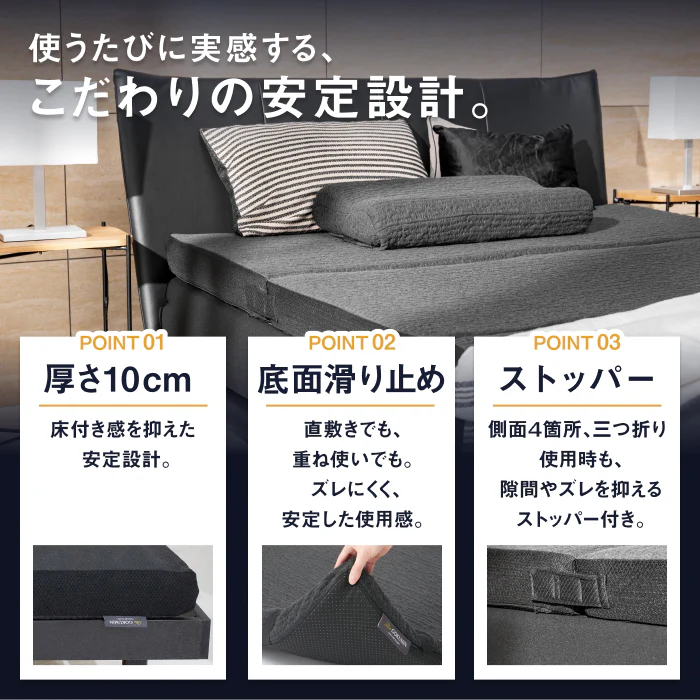 【肩・腰に特殊立体3層構造】3レイヤーゾーニングマットレス(３層×腰部強化) - Image 16