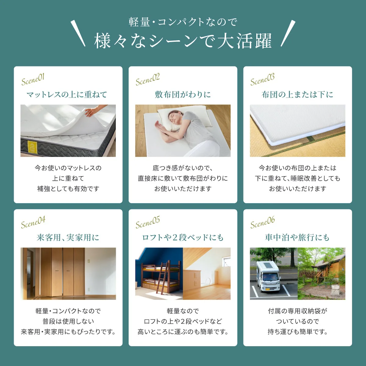 【高反発・低反発が表裏一体の三つ折りタイプ】プレミアムハイブリッドマットレス - Image 17