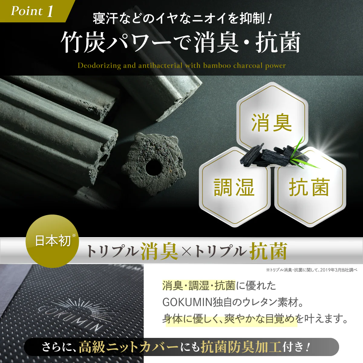 【厚さ5cm180Nやや硬め トリプル抗菌加工】高反発マットレス For Men - Image 13