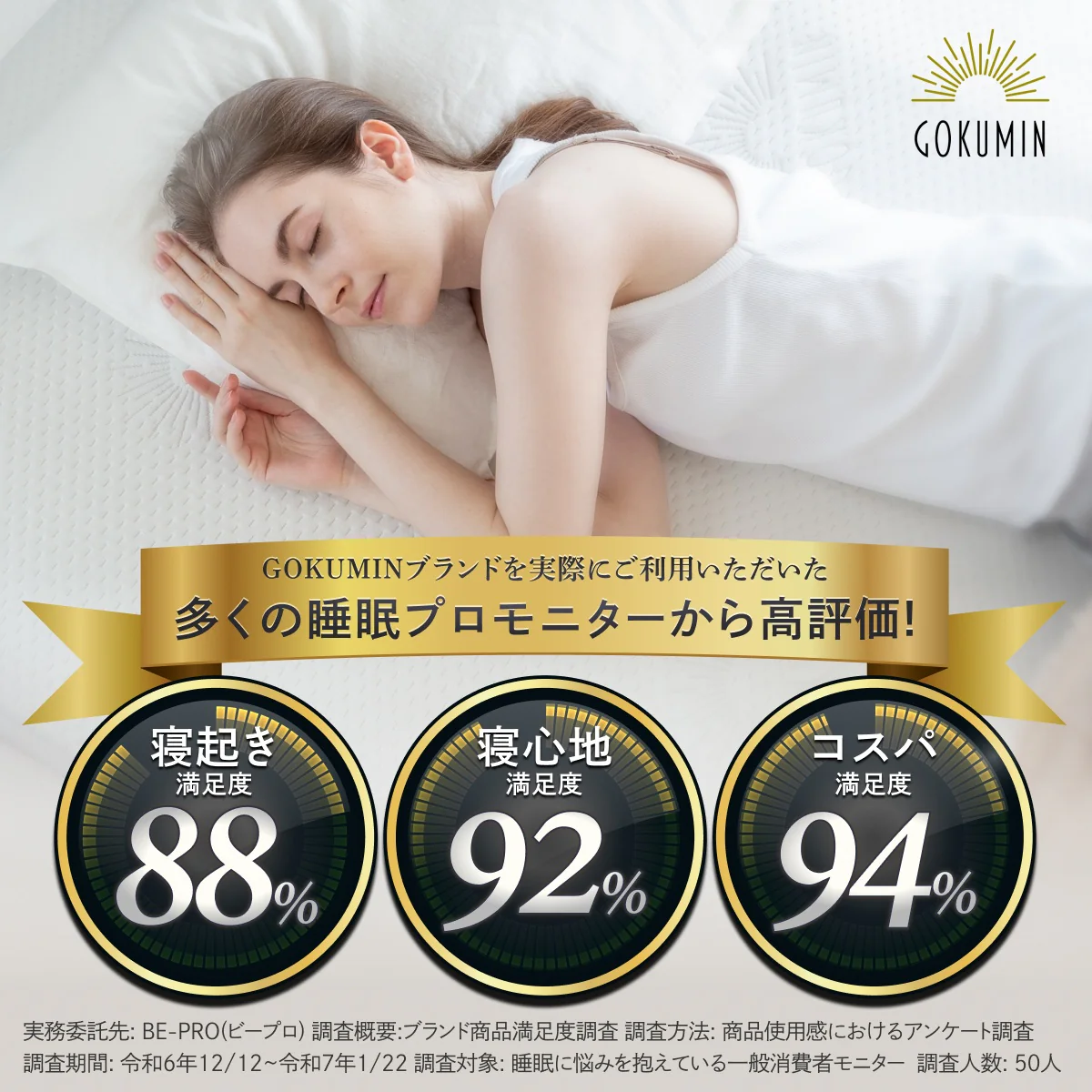 【包み込まれる寝心地  厚さ5cm】プレミアム低反発マットレス - Image 3
