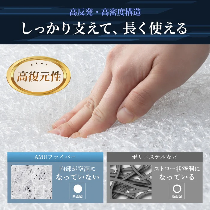 【丸洗い可能＆高通気性でオーダーメイド級寝心地～】AMUファイバーピロー / AMUファイバーピロージェルカバー - Image 10