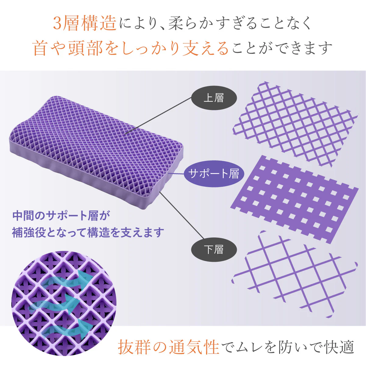 【新感覚ジェル素材！オーダーメード級の高さ調整 】無重力ジェルピロー - Image 10
