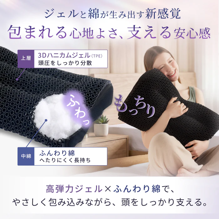 【ふわっと包み、もっちりフィット。ジェルと綿が叶える新感覚】極フィットピロー - Image 6
