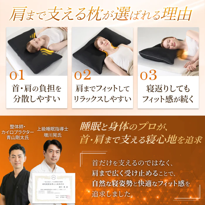【肩まで支えて首肩にフィットする】メディゼロピローフルサポート - Image 3