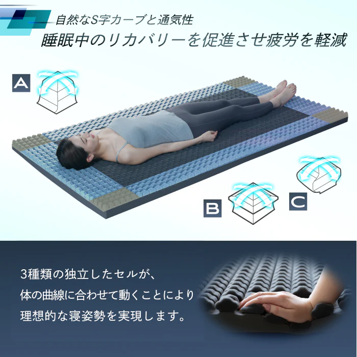 【自宅以外でも上質な睡眠を】AirZERO 3Dセル マットレスポータブルタイプ - Image 10