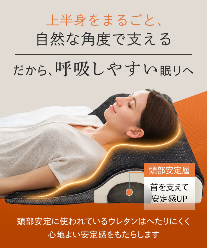 【上半身まで支え、自然な傾斜設計で呼吸しやすく】ゾーニング肩枕 - Image 4