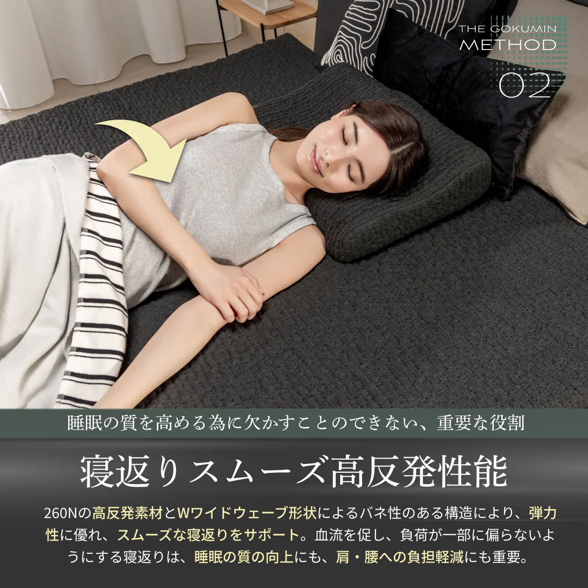 【高反発＆高密度35D＆5ゾーン】Wワイドウェーブマットレス 高反発タイプ - Image 13