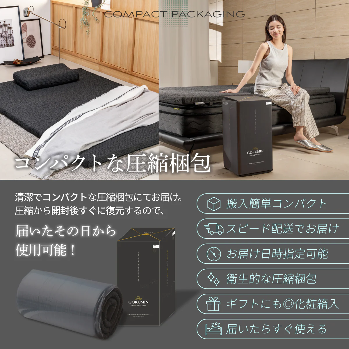 【高弾性＆超高密度50D＆5ゾーン】Wワイドウェーブマットレス 高弾性タイプ - Image 27