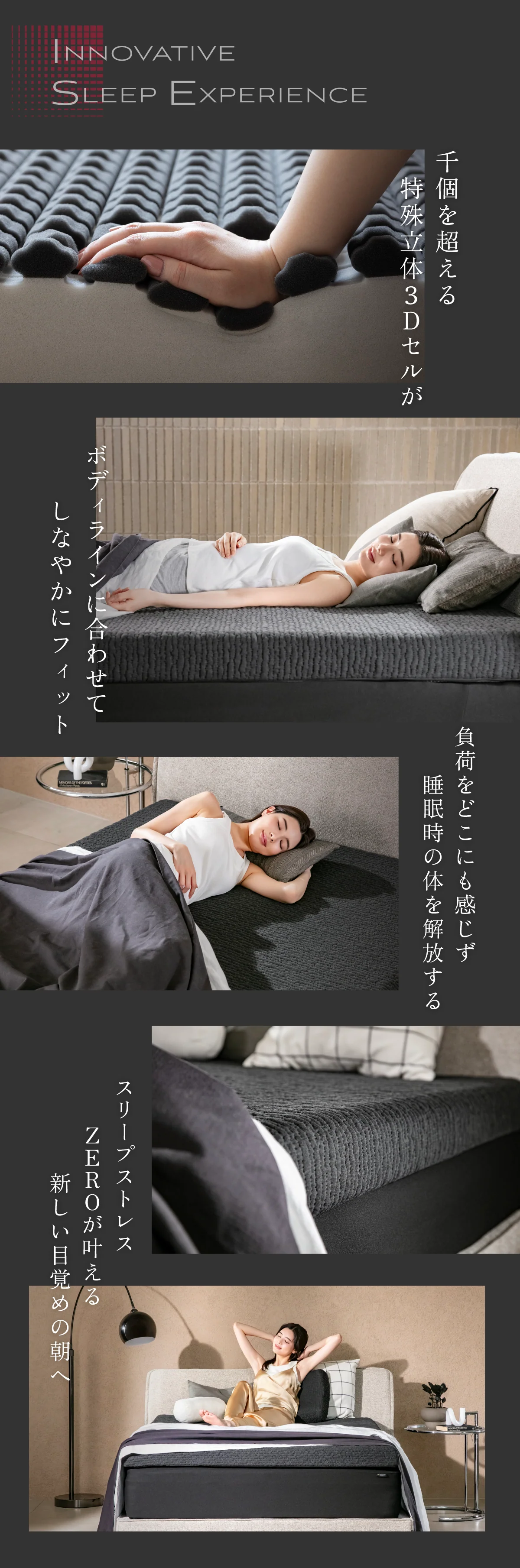 【スリープストレスをゼロにする 特殊加工で高い通気性 】AirZERO 3Dセルマットレス - Image 6