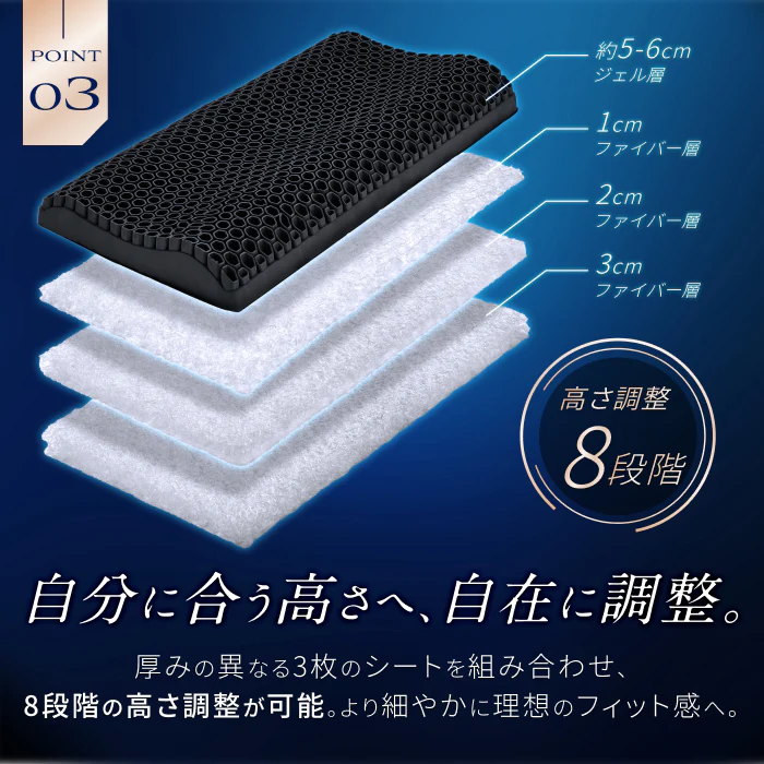 【熱を逃がして遠く深く眠れる超無重力、超通気枕】超無重力ジェルピロー AirPlus - Image 10