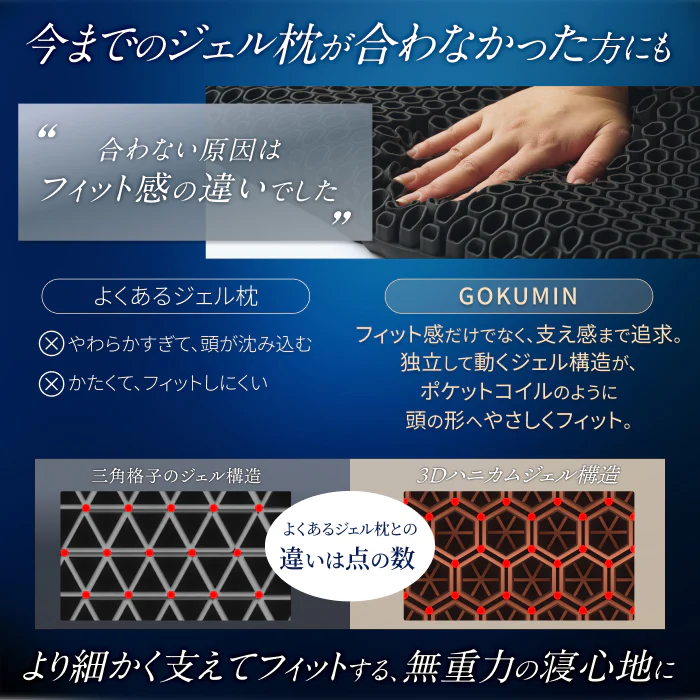 【熱を逃がして遠く深く眠れる超無重力、超通気枕】超無重力ジェルピロー AirPlus - Image 9