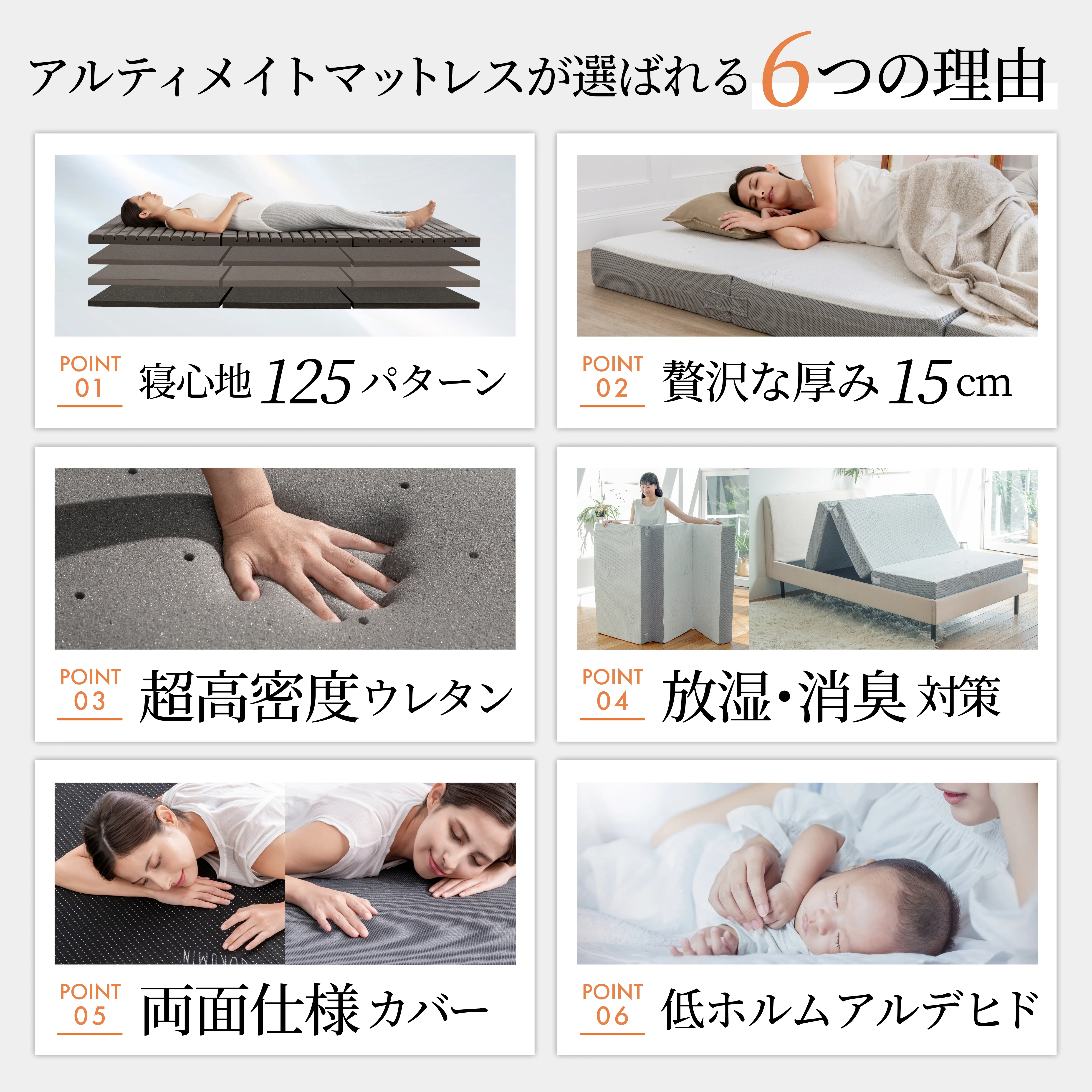 【マットレスの究極形 125通りの寝心地が叶う4層構造】アルティメイトマットレス - Image 5