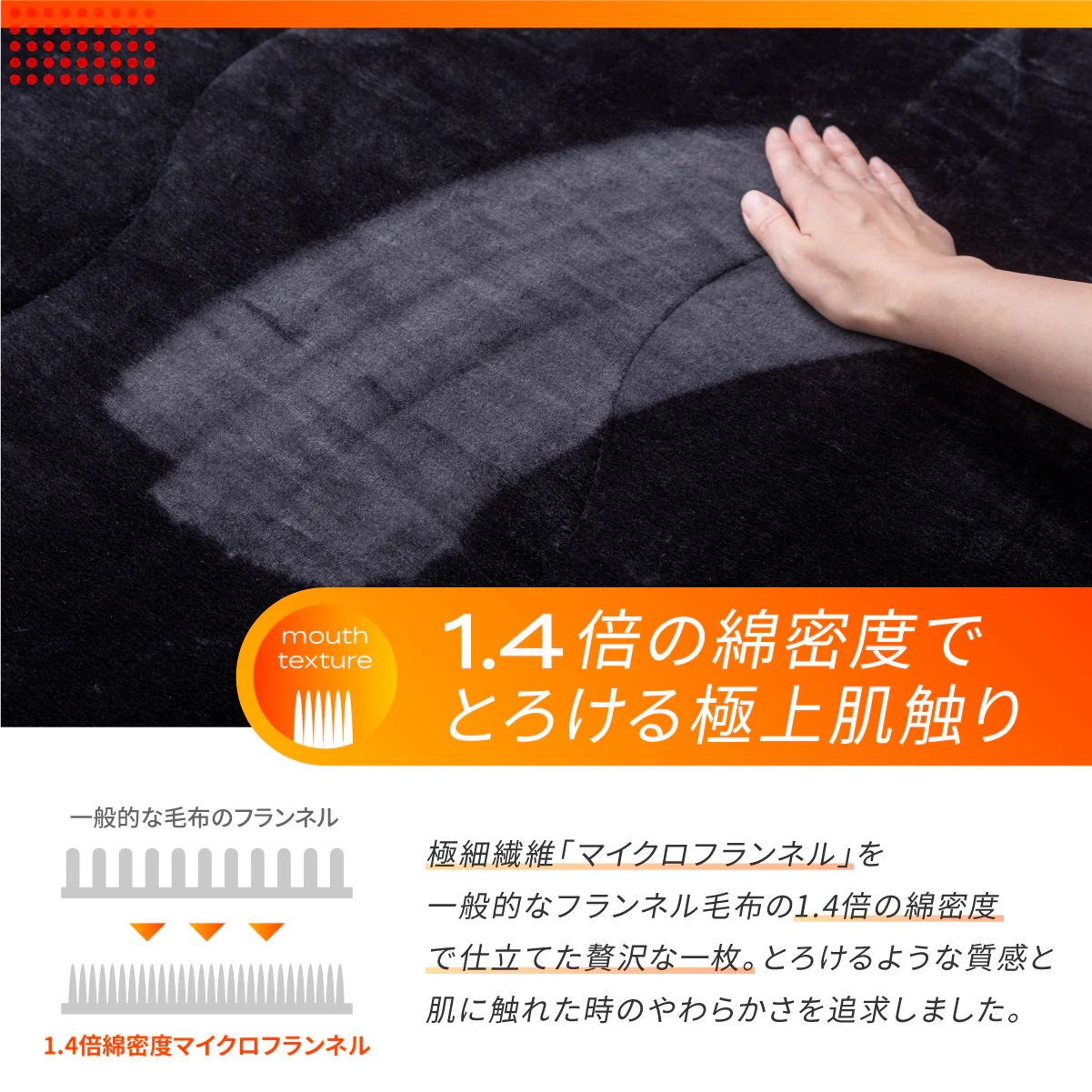 【吸湿して発熱する＋2.5℃の暖かさ 】Fab Warm フランネル毛布 - Image 9